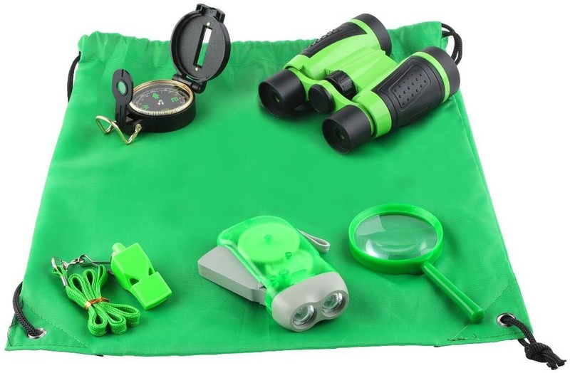 6Pcs Adventure Set For Kids Children Binocular, Hand Crank Flashlight, Mini Toy gallery