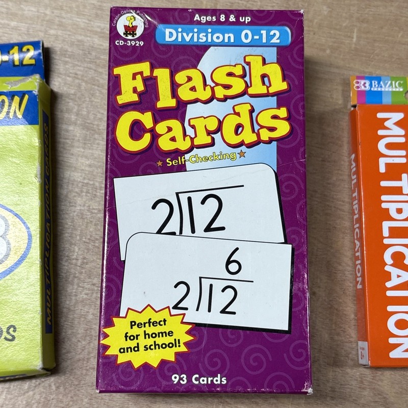 Multiplication And Division Math Times Tables Flash Cards Lot Of 3 gallery