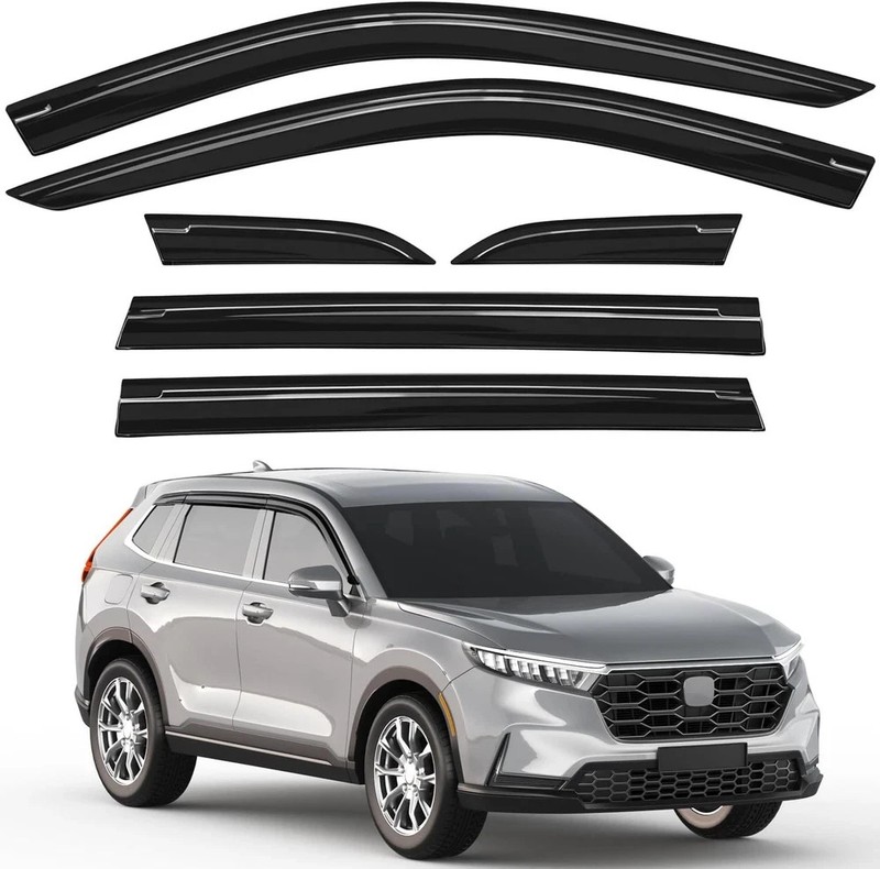 6pcs Out-Channel Window Rain Guards Fit for Honda CRV CR-V 2023 2024 2025 2026,E