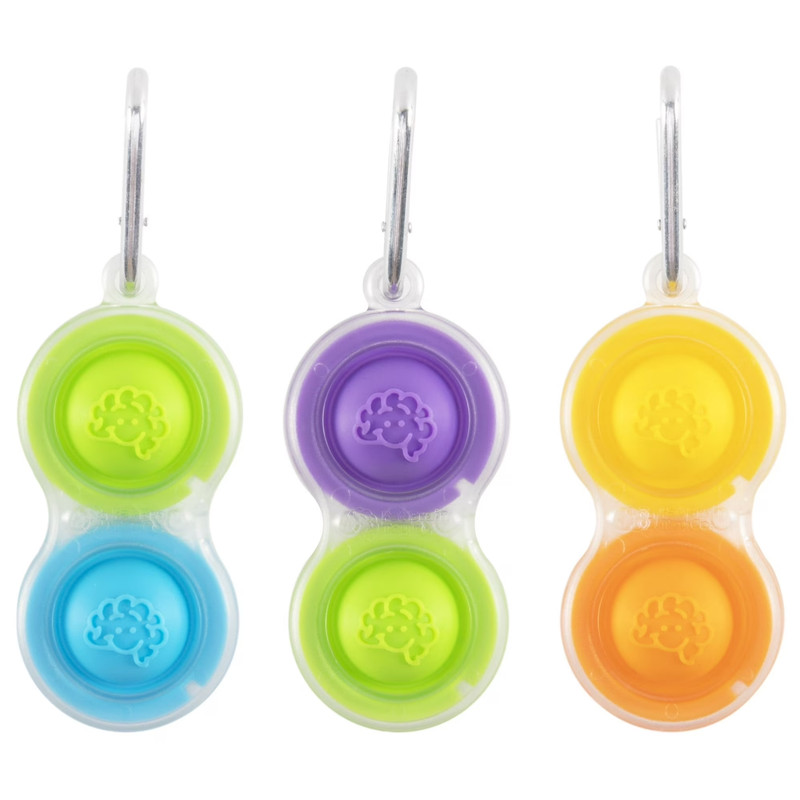 Fat Brain Toys Simpl Dimpl Clear 3 Pack – Popping Fidget Keychains