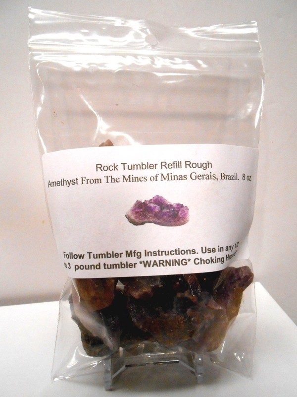 Rock Tumbler Gem Refill Kit Authentic Brazil Amethyst Crystal Rough-Rich Purp…