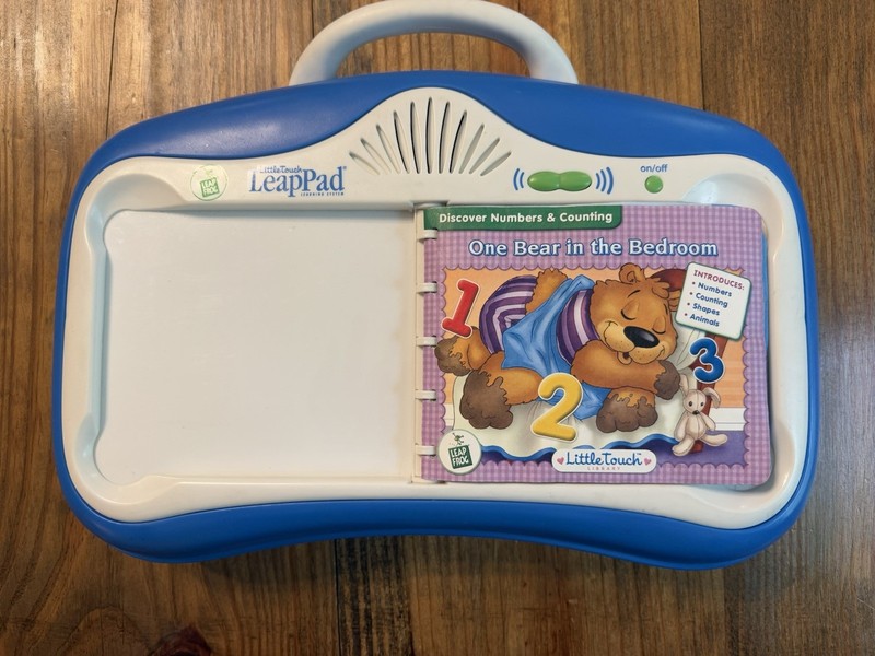 LeapFrog Little Touch Leap Pad Blue Green Pad Tested Works One Bear Bedroom