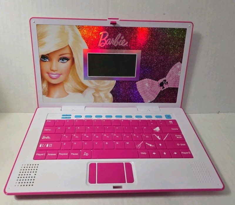 Oregon Scientific Barbie B-Smart Learning Laptop Mattel #BN68-12 TESTED