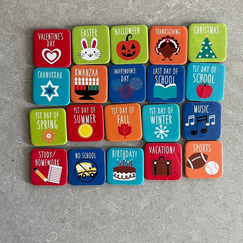 Melissa & Doug Magnetic Monthly Calendar Holiday Events Replacement Pieces