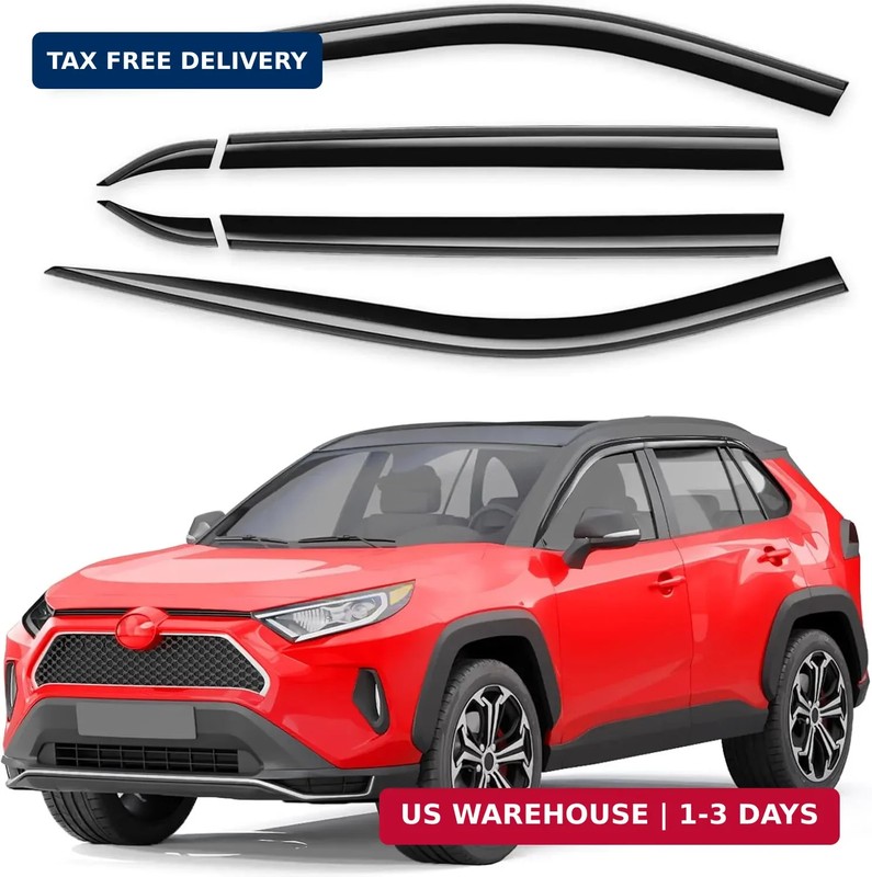 Tape-On 6pcs Rain Guards Window Visors Fit for Toyota RAV4 2019 2020 2021 2022 2