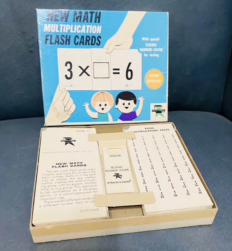 VINTAGE MATH MULTIPLICATION FLASH CARDS 1966 ED U BINNEY & SMITH NIB gallery