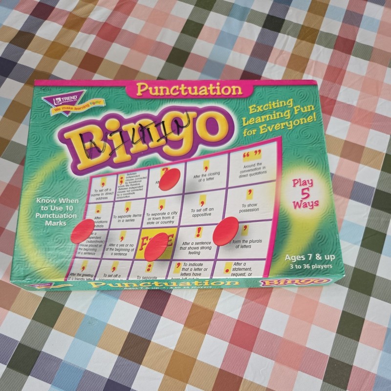 Punctuation Bingo Board Game Learning Reading Language Skills Fun Kids Gift L@@K