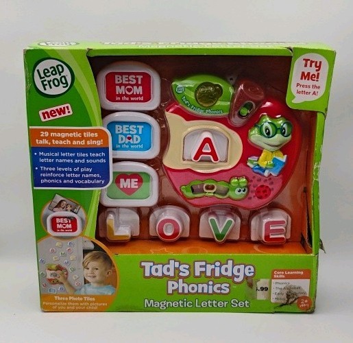 LEAP FROG TAD’S FRIDGE PHONICS MAGNETIC LETTER SET TILES TALK & SING NIB