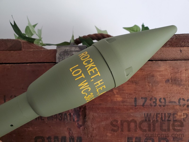DUMMY M6A1 M7A1 60mm HEAT Bazooka Rocket Round - Accurate Size Plastic Replica gallery