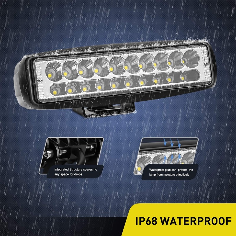 Nilight 2PCS Led Pods 6 Inch 60W Spot Light Bar 3000LM Driving Fog Off Road Ligh gallery