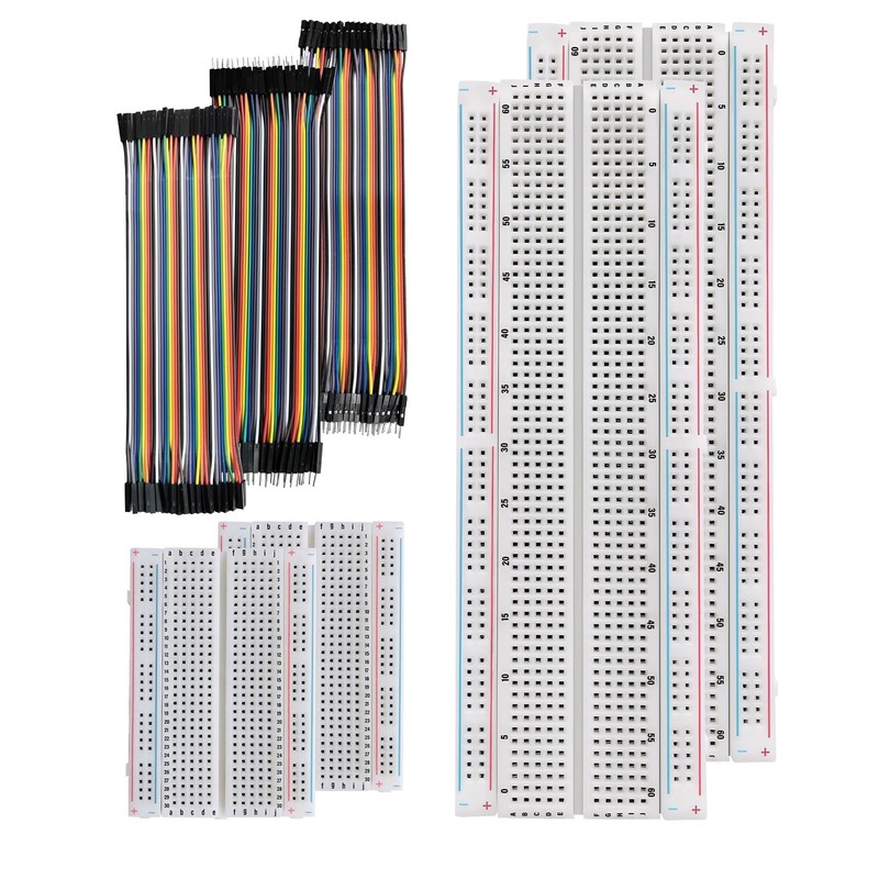 124 Pcs Breadboard Jumper Wires Kit 2×830 2×400 Tie Point Boards Set