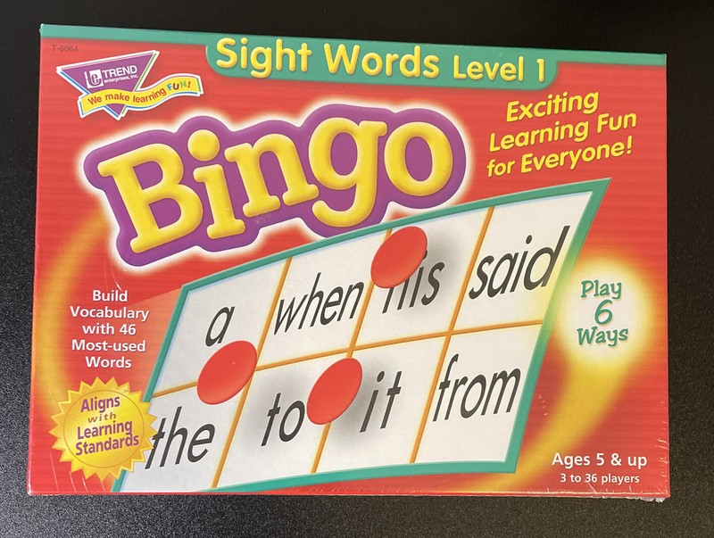 TREND – Sight Words Bingo Homeschool Aid Learn to Read – Level 1 Ages 5 & up