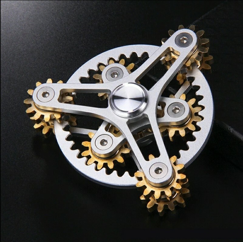 Gear Heads Fidget Hand Spinner Toys All Metal Kids Adults Boys Girls ADHD W/Case