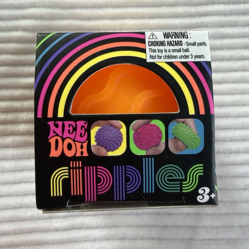 Schylling NeeDoh teenie Orange Ripple Ball Squeeze Sensory Toy TikTok VIRAL