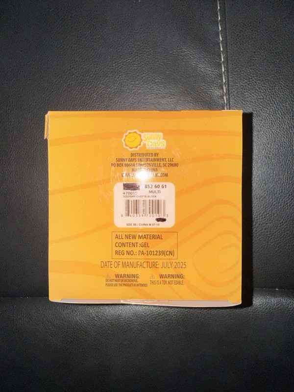 Sunny Days Jumbo Squeezy Cheese Yellow Squishy Toy Stress Relief Sensory Fun gallery