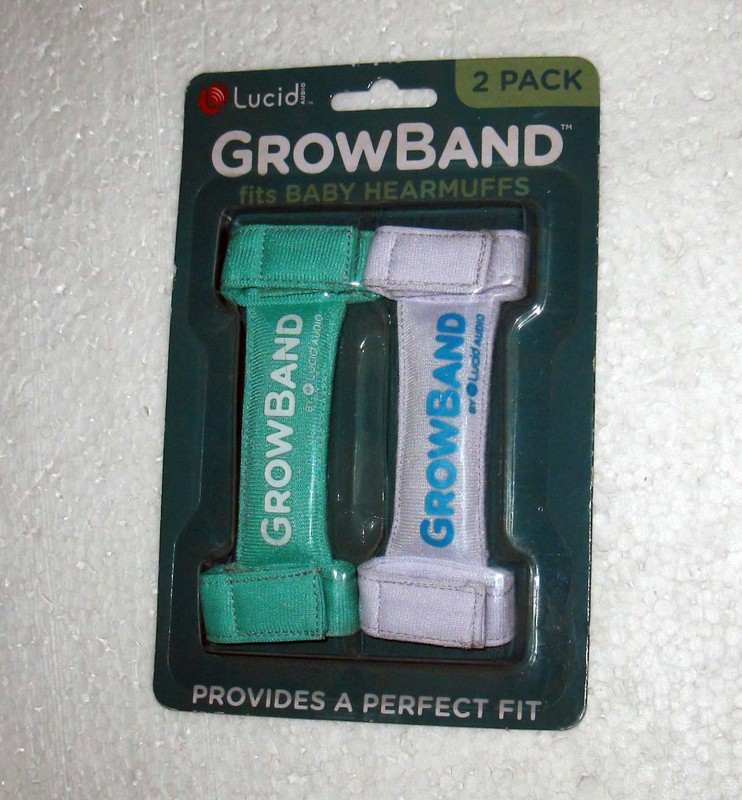 NEW SEALED Lucid Audio GrowBand 2 Pack Green White for Baby Hearmuffs 0-4 Years