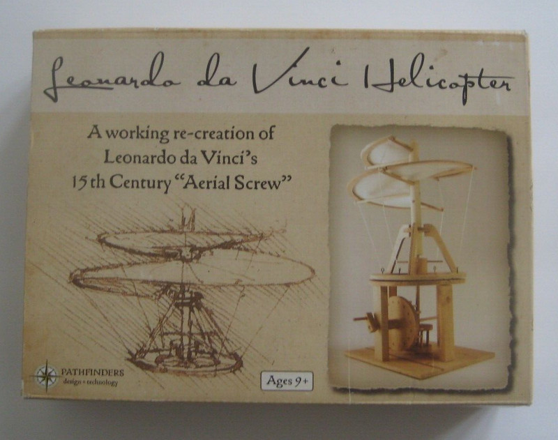 Pathfinders Leonardo da Vinci Premium Aerial Screw Helicopter Flying Machine NEW