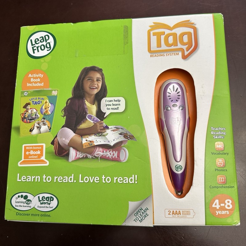 New LeapFrog TAG Reading System Purple Stylus Pen w/Activity Book Toy NIB Learn