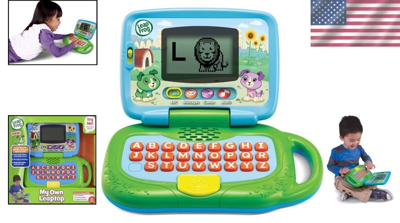 My Own Leaptop in Green - Pretend Computer for Kids with Name Spelling Fun gallery
