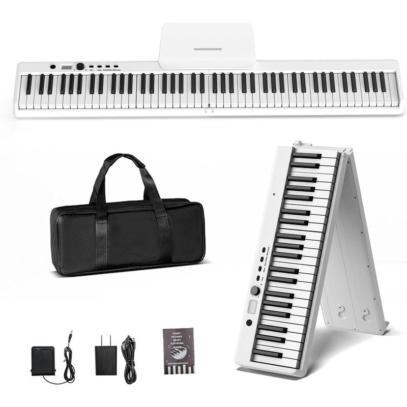 88 Key Electric Digital Piano Keyboard Weighted Key w/Pedal,Power Supply and Bag