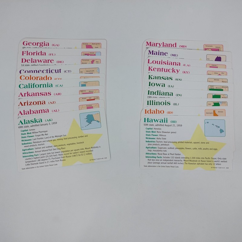 Trend Enterprises: States & Capitals Pocket Flash Cards Home School Homeschool gallery