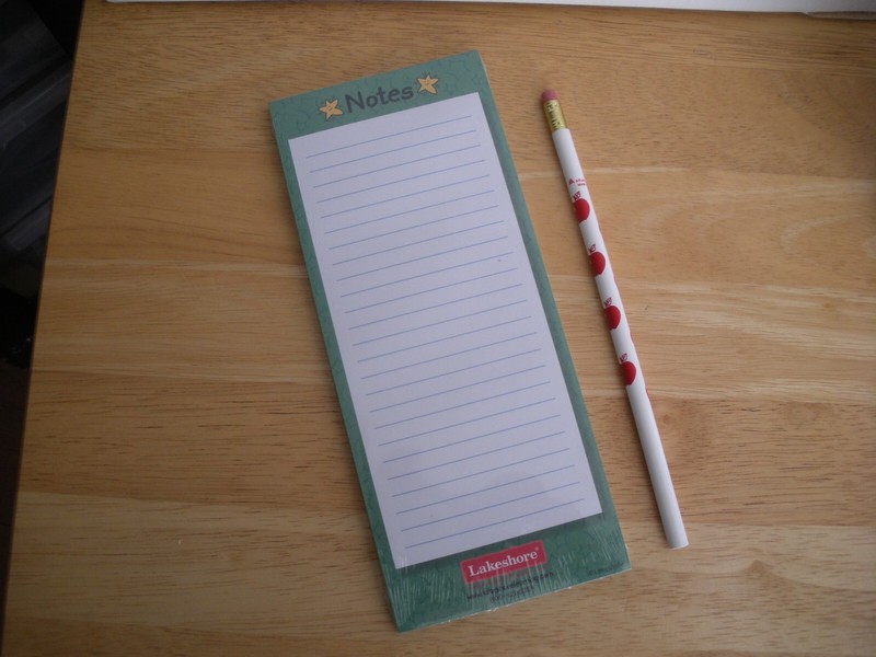 Lakeshore Learning Teacher's Pencil Cup 5 1/2" X 3" & 2 Piece Magnetic Note Set gallery