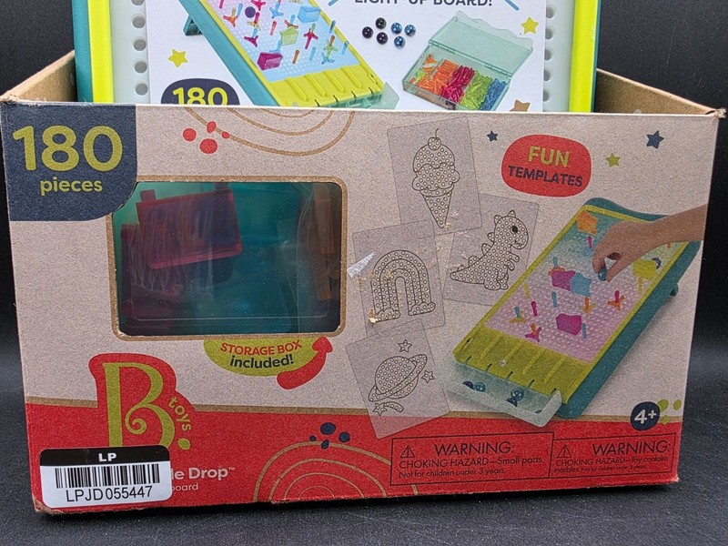B. Toys 180-Piece Color-Changing Light-Up Board With Peg & Marble Run Set gallery