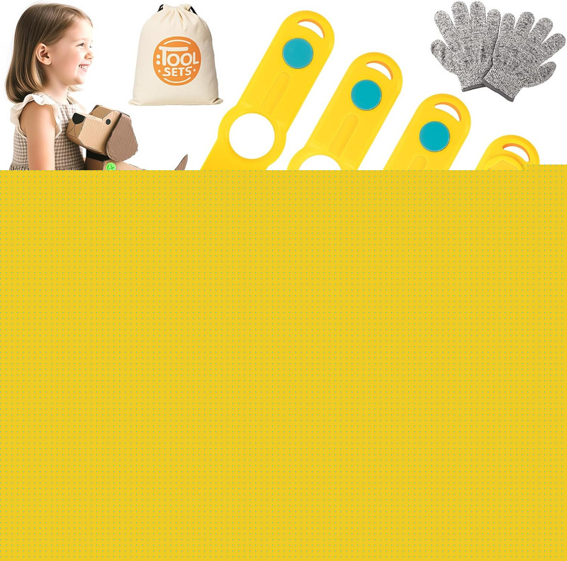 Cardboard Cutter Tools for Kids, Cardboard Construction Kit for Age 5 6 7 8+, Cr