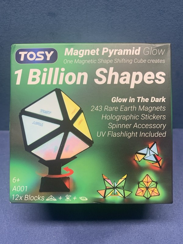 TOSY Magnet Pyramid Glow 1 Cube Transforms 1 Billion Shapes UV - A001