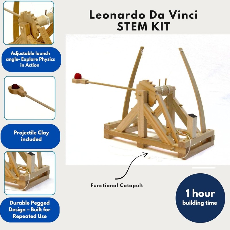 Interactive Da Vinci Catapult Engineering Model Kit: Perfect STEM Toy for Kids gallery