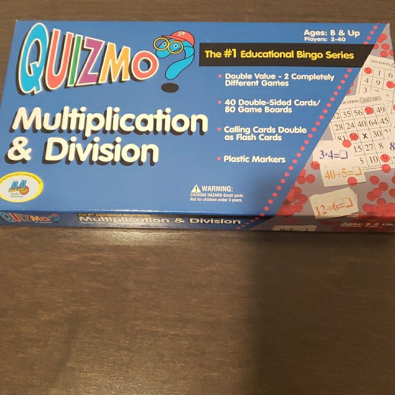 Quizmo Multiplication & Division Bingo Game, Ages 8 & Up