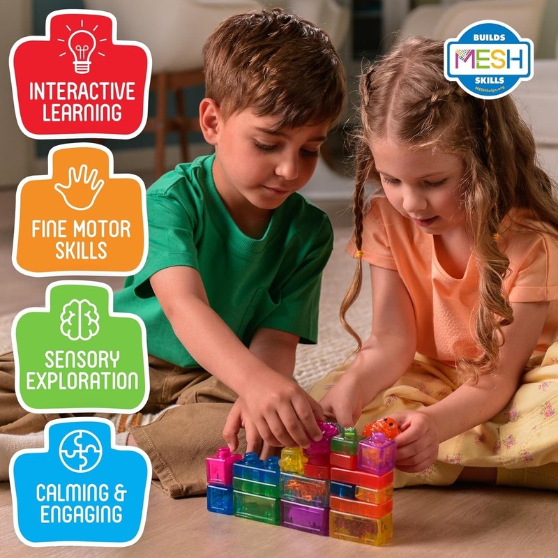 Jelly Blox Classic Castle Set 45pcs Toddler Building Blocks Sensory Toys Ages 2+ gallery