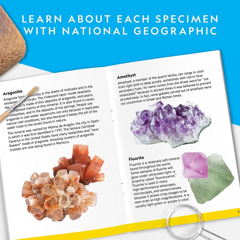 NATIONAL GEOGRAPHIC Mega Gemstone Dig Kit – Dig Up 15 Real Gems, STEM Science gallery