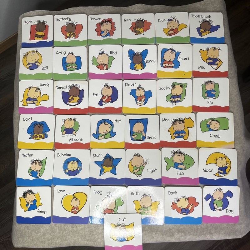 Youth Sign Language Flash Board Cards Set of 31 Educational Learning for Kids