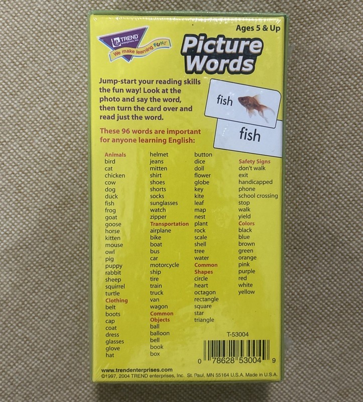 Lakeshore T-53004 Flash Cards Picture words Ages 5 & Up 96 Cards (CA-005) SEALED gallery