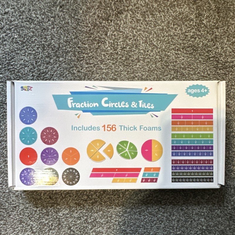 SkillfulFun Fraction Circles & Tiles 156 Thick Foams Math Set Ages 4+ 2024