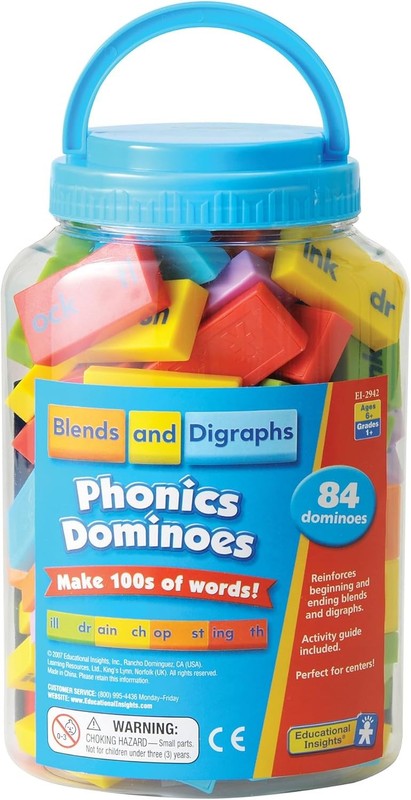 Educational Insights Phonics Dominoes: Blends & Digraphs Learning Game for Kids