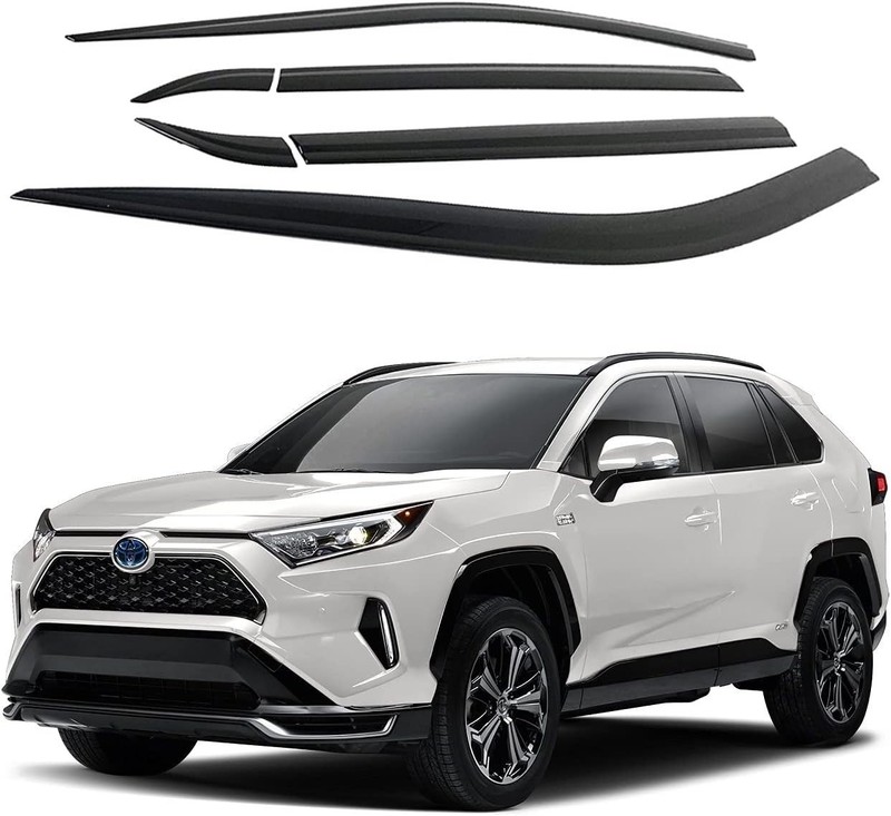 Autoclover Tape-On Rain Guards Window Visors 6 Pc Set For Toyota Rav4 2019 2020
