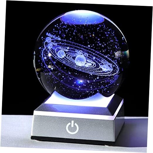 3.15″ K9 Crystal 3D Solar System Ball with Solar System Ball With Silver Led