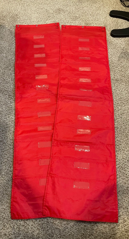 Educational Insights Set of 2 Pocket Charts, Red, 54×14, Long, Schedule, Classrm