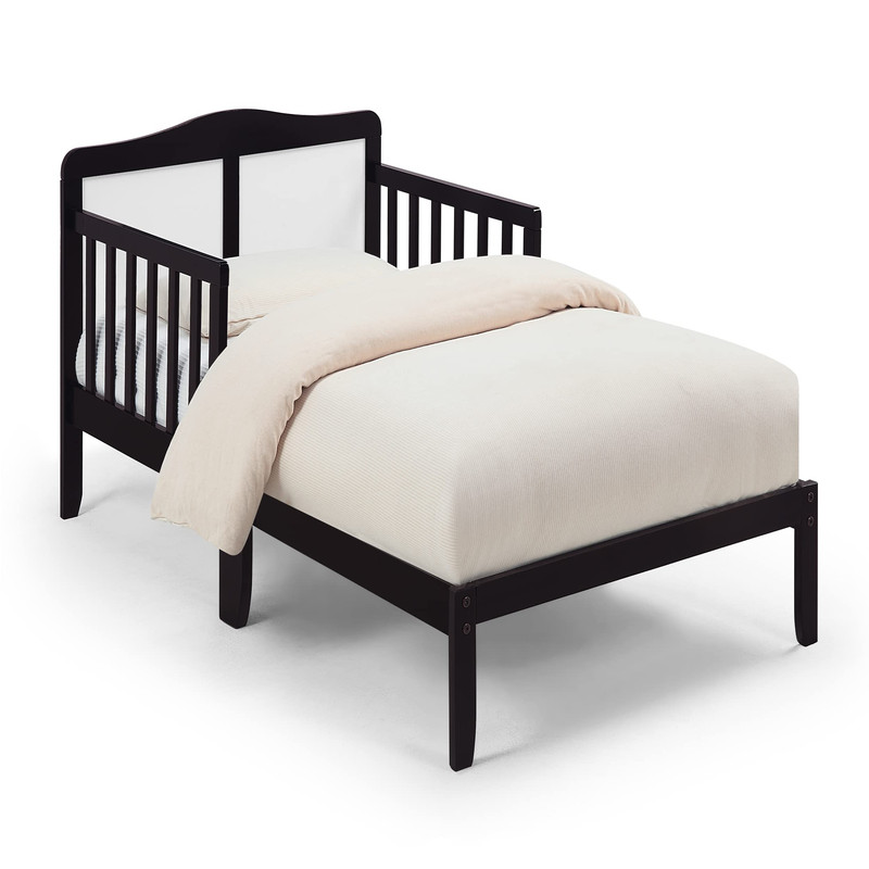 Olive & Opie Olive Opie Birdie Toddler Bed In Espresso And White