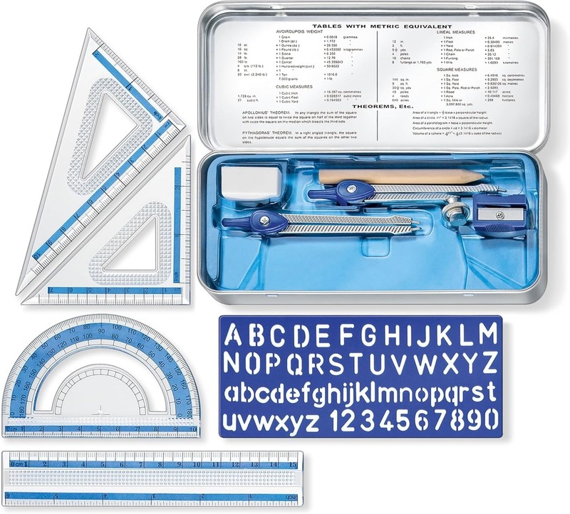 Comprehensive 10-Piece Math Set: Perfect for Technical Drawing & Art Projects gallery