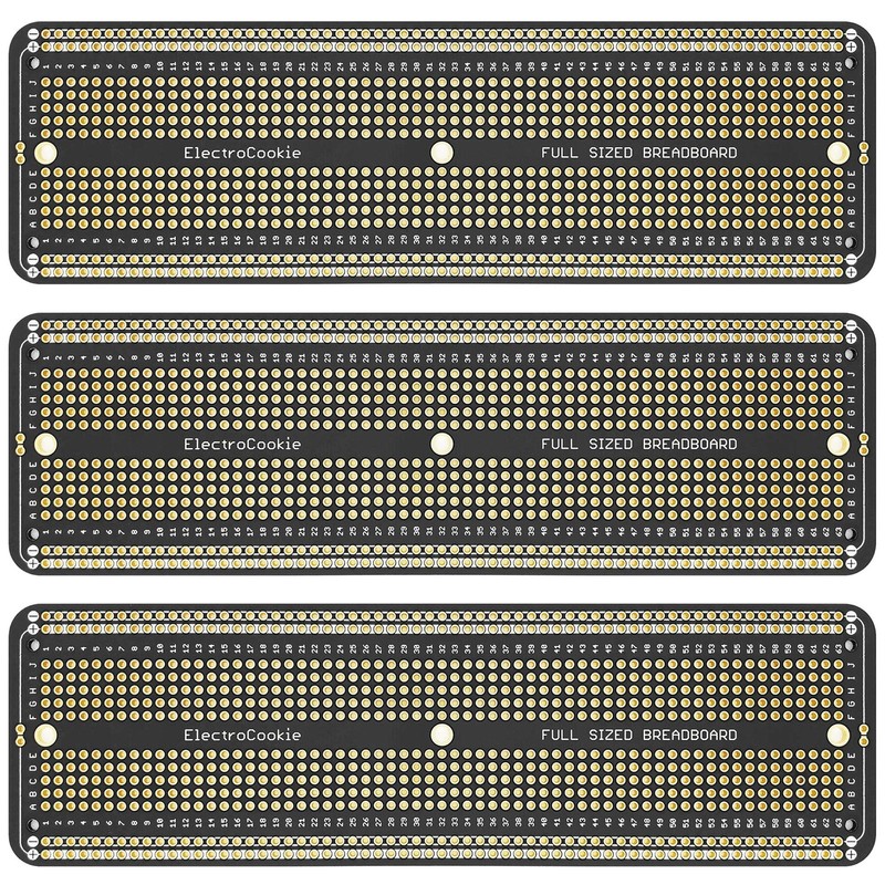 ElectroCookie PCB Prototype Board Large Solderable Breadboard 2.Matte Black