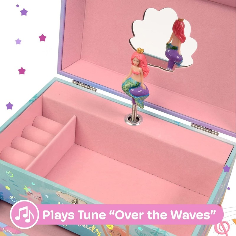 Jewelkeeper Mermaid Musical Jewelry Box for Girls with Two Pullout Drawers, U... gallery