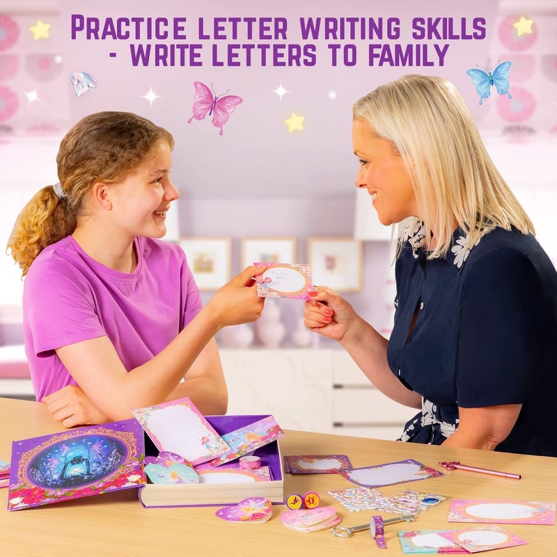 Girlzone Princess Stationery Set - 45-Piece Fairytale Letter Writing Set gallery
