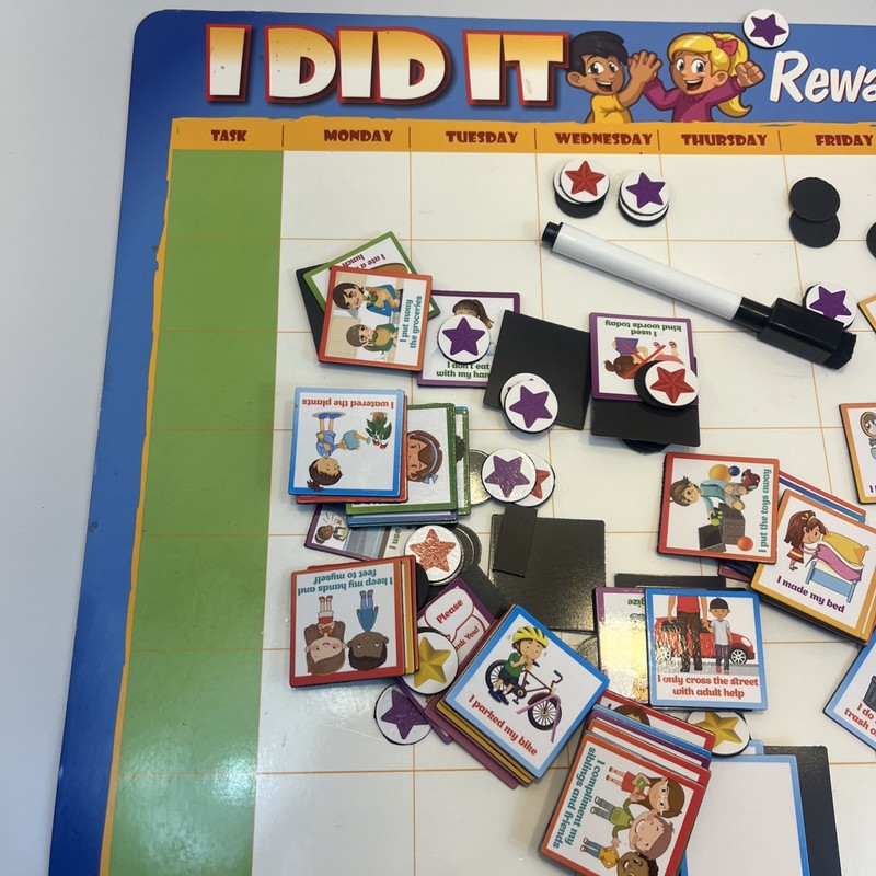 Kids Behavior Reward Chart - 63 Chores as Potty Train, & More. “Thick Magnetic” gallery