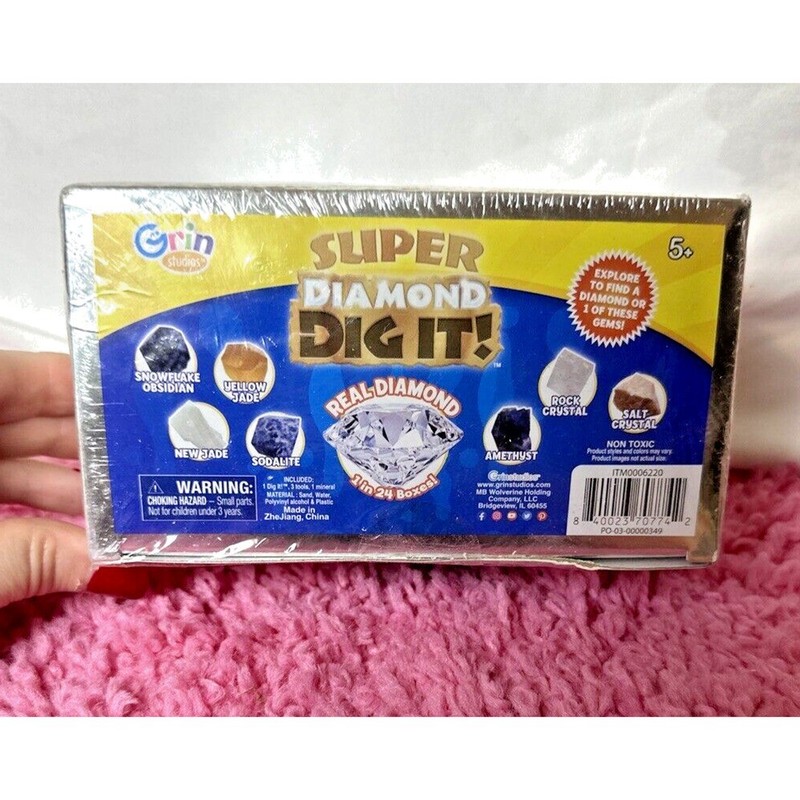 Grin Studios Super Diamond Dig It Real Diamond 1 In 24 Boxes Jewel Gem Box