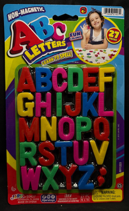 ABC Letters - Non-Magnetic - Learn to Spell - 27 Pieces - Jaru -2015