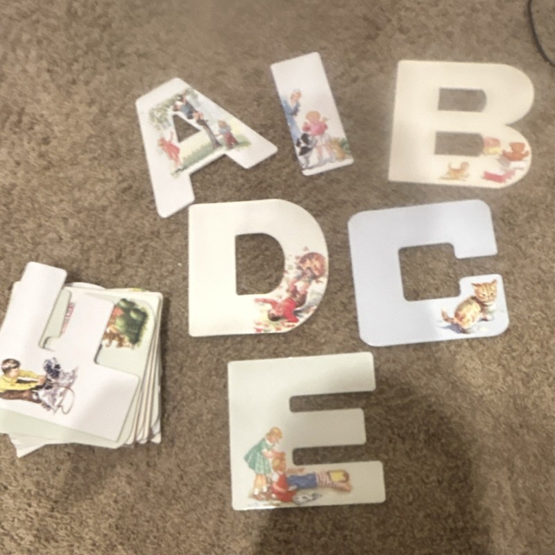 Illustrated Alphabet Letter Blocks Set with Storage Bag for Ages 1-4
