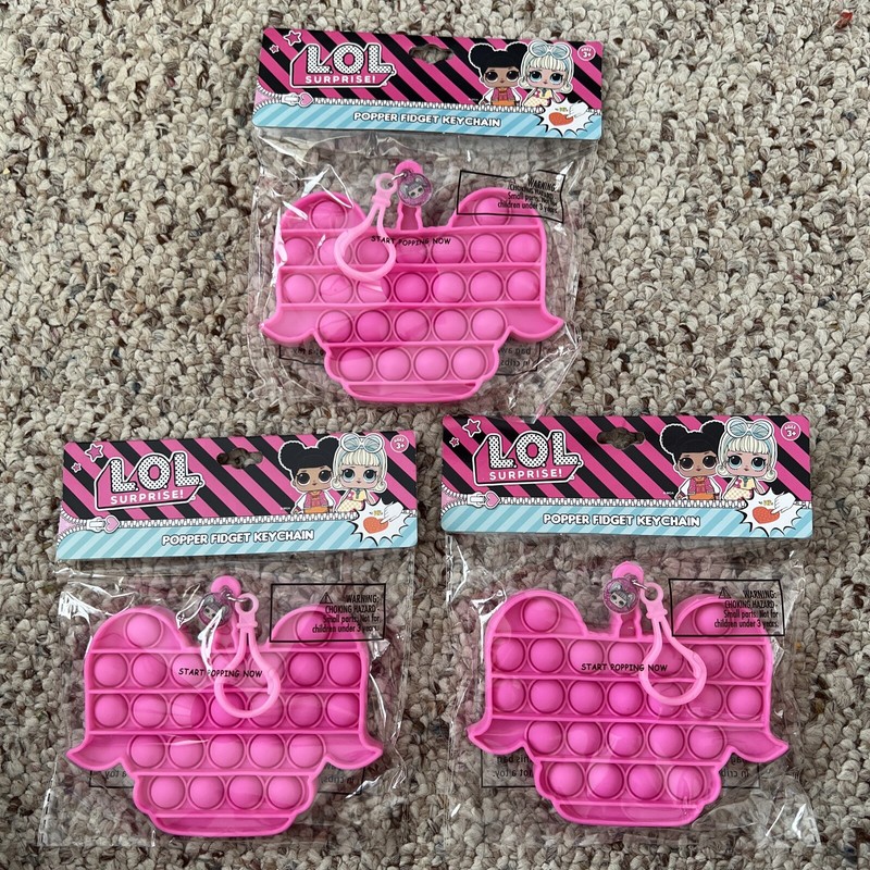 LOL Surprise Popper Fidget Keychain New In Package Large 5” Keychains Set Of 3